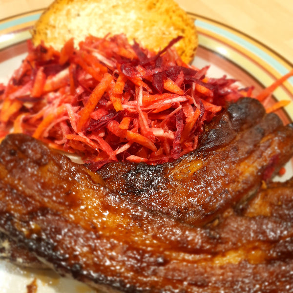 Sticky Barbeque Myrtle Pork Belly (serves 2)